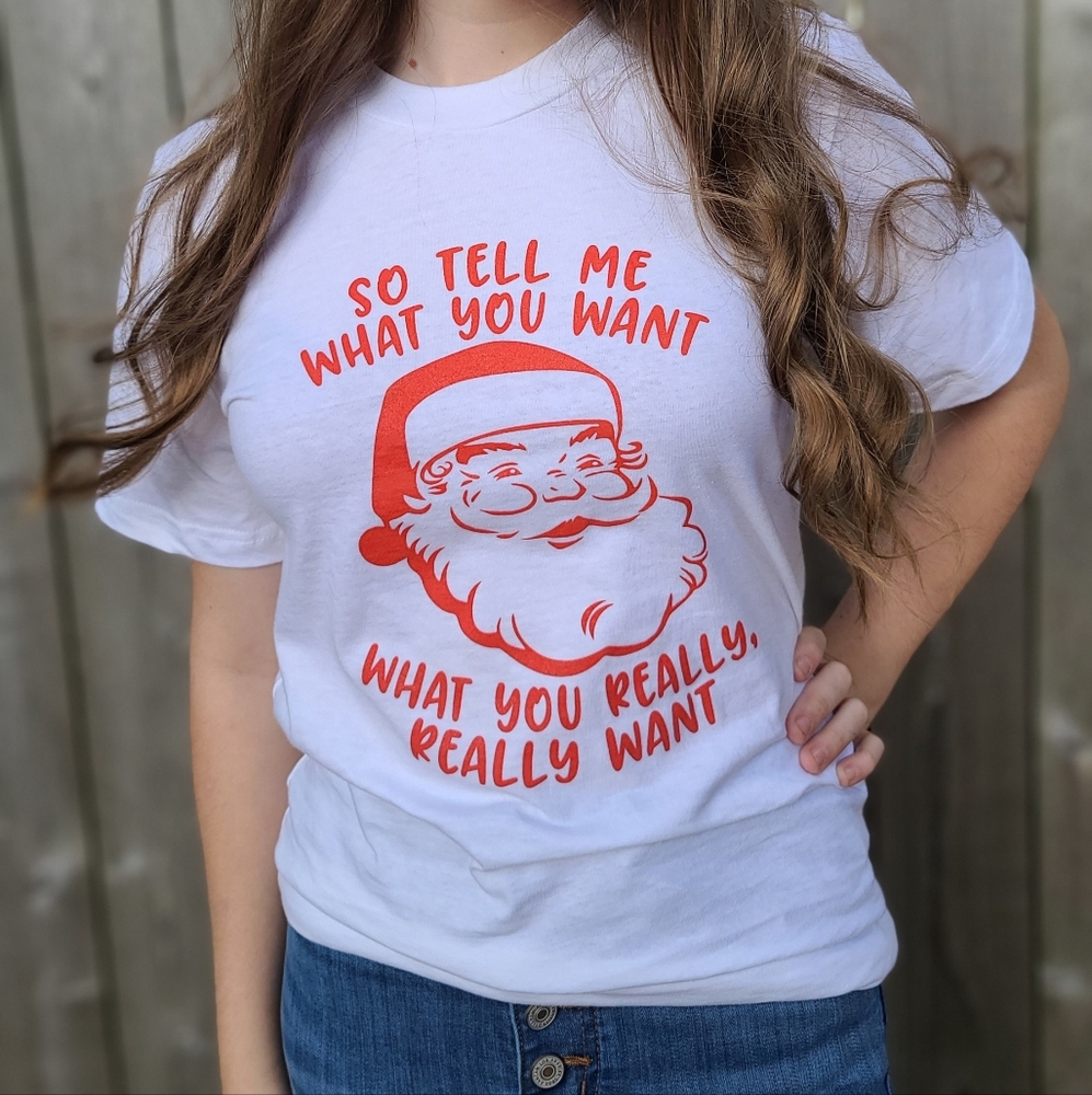 White Santa Graphic T-Shirt